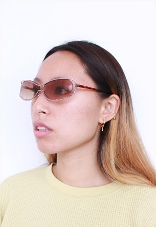 VINTAGE BROWN Y2K ERA SUNGLASSES