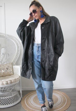 VINTAGE LEATHER JACKET ONE SIZE