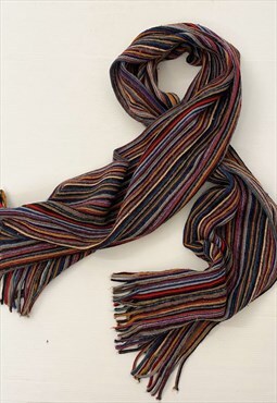 VIntage 90s multicoloured stripes wool scarf 