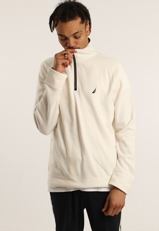 VINTAGE NAUTICA EMBROIDERED LOGO 1/4 ZIP SWEATSHIRT