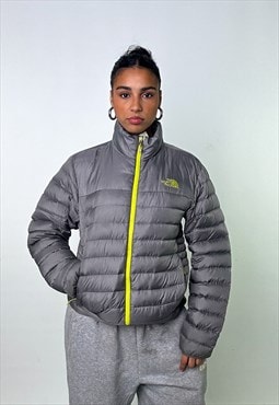 Silver Grey The North Face 550 Puffer Jacket Coat