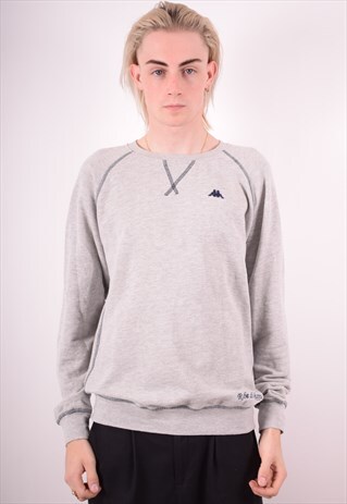 ROBE DI KAPPA MENS VINTAGE SWEATSHIRT JUMPER LARGE GREY 90S