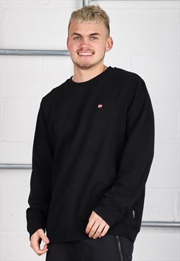 Vintage Napapijri Sweatshirt in Black Pullover Jumper XXL