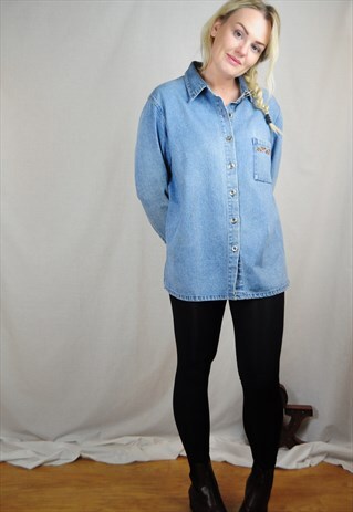 DENIM EMBROIDERED SHIRT