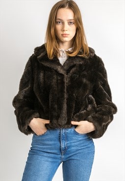 Faux Fur Coat, Vintage Faux Fur Coat 5863
