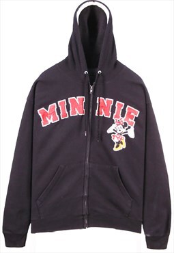 Hanes 90's Minnie Mouse Spellout Logo Zip Up Fleece Large Bl