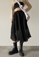 Vintage Y2K 00s mesh ruffle midi skirt