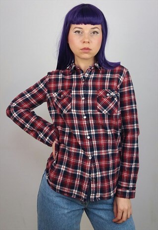 VINTAGE 90'S PLAID BUTTON-UP SHIRT SM0307
