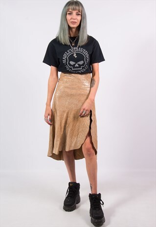 Y2K VINTAGE SPARKLY SUEDE MIDI SKIRT