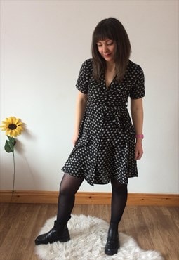 Vintage 90s Black & White Dress