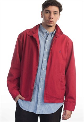 VINTAGE POLO RALPH LAUREN LOGO HARRINGTON JACKET 90S XL 26.8
