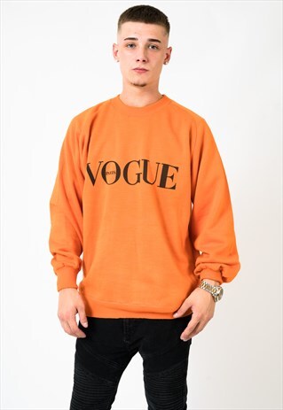 VINTAGE UNISEX 'VOGUE' ORANGE SWEATSHIRT