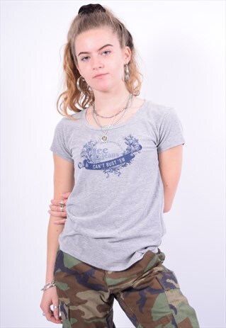 VINTAGE LEE T-SHIRT TOP GREY