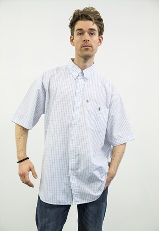 POLO RALPH LAUREN VINTAGE 1990S BLUE CHECKED SHIRT