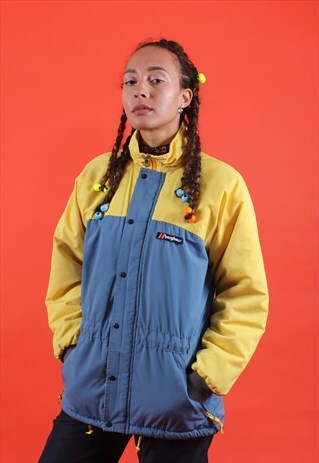 VINTAGE BERGHAUS BLUE AND YELLOW COAT