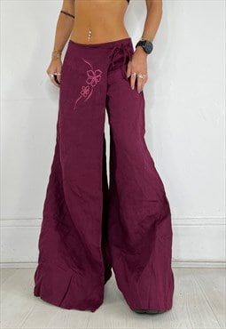 Vintage 90S Skirt Trousers Wide Leg Linen Hippy Boho Y2k 