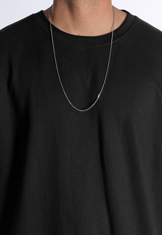 54 FLORAL PLAIN 30" NECKLACE CHAIN - SILVER