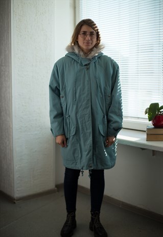 VINTAGE 80'S MINT HOODED PARKA COAT