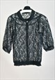 Vintage 90s lace blouse in black