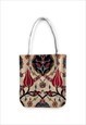 Handcrafted Floral tapestry Tote bag