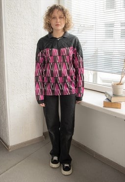 Vintage 80's Patterned Top In Black