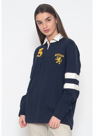 VINTAGE NAVY TOMMY HILFIGER POLO SHIRT TOP
