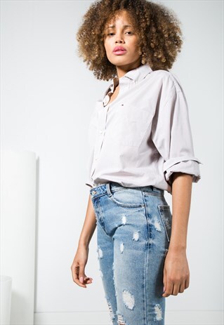 VINTAGE 80S TOMMY HILFIGER SHIRT / S4307