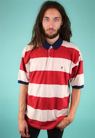 VINTAGE 90'S TOMMY HILFIGER STRIPED POLO SHIRT