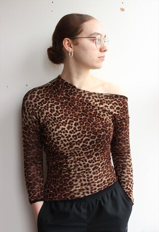 VINTAGE LEOPARD SHEER LONG TOP