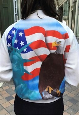 Stars stripes and eagle American 80s shell style jacket 