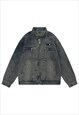 RACING DENIM JACKET MOTORSPORTS VARSITY GRUNGE JEAN BOMBER