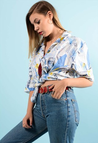VINTAGE FESTIVAL PATTERN SHIRT