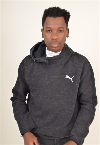 VINTAGE 90'S PUMA SWEATSHIRT HOODIE BLACK