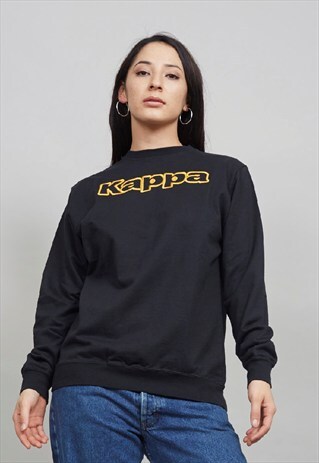 VINTAGE 90'S KAPPA BLACK SWEATSHIRT