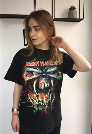 VINTAGE 90' AMAZING UNISEX BLACK IRON MAIDEN COOL T-SHIRT