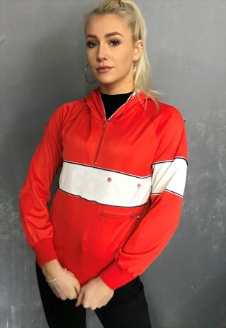 VINTAGE ADIDAS HOODIE SWEATSHIRT JACKET SLIM-FIT 8 XS S 80S