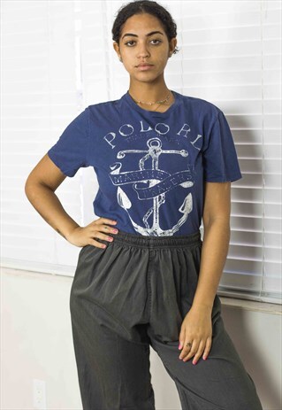 VINTAGE RALPH LAUREN T-SHIRT LOGO 90S M 4.9