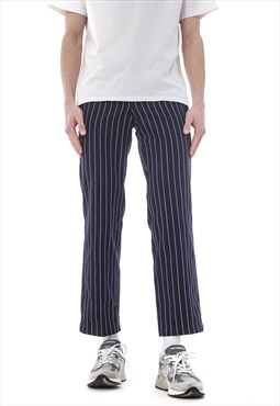 Vintage DICKIES Pants Work Striped Cropped Blue