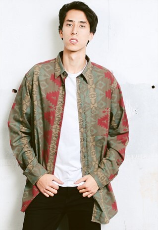 VINTAGE AZTEC PATTERNED SHIRT