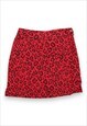Red leopard print '90s mini skirt