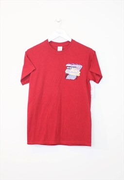 Vintage Gildan Racing Graphic T-shirt in red. Best fits S