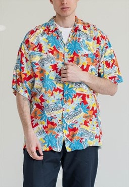 Vintage 90s Hawaii Short Sleeve Relaxed Floral Men Shirt XL