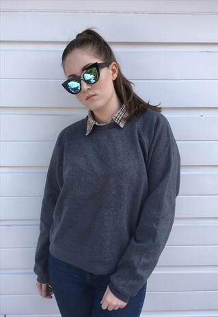 WOMENS VINTAGE 80S CHAMPION SWEATSHIRT GREY FESTIVAL JUMPER