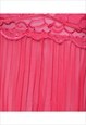 VINTAGE HOT PINK LACE PLEATED BABYDOLL - XS
