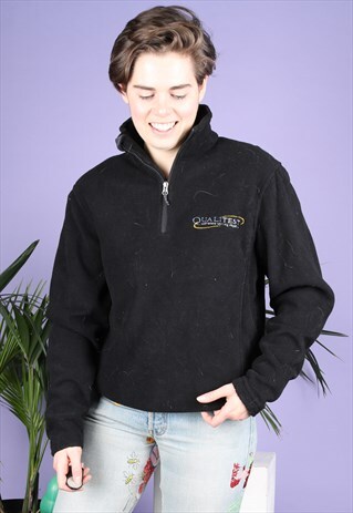 VINTAGE FLEECE IN BLACK WITH A ZIP