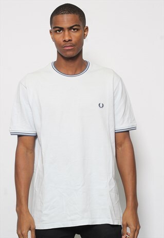 VINTAGE FRED PERRY PIQUE T-SHIRT BLUE