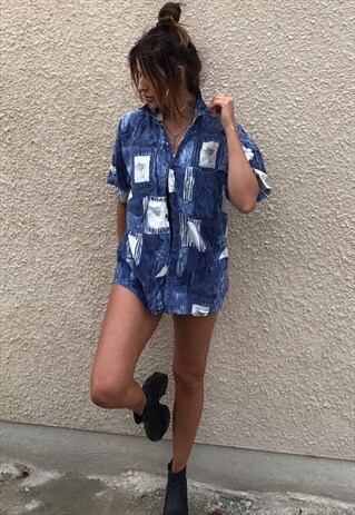PATTERNED OVERSIZED RETRO VINTAGE UNISEX FESTIVAL SHIRT