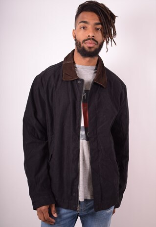 NAUTICA MENS VINTAGE JACKET XL BLACK 90S