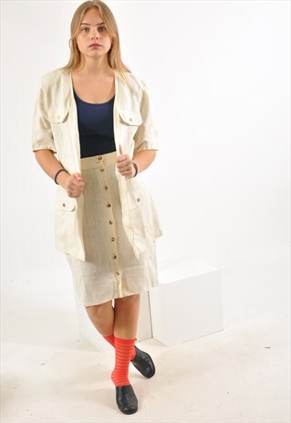 VINTAGE LINNEN CO-ORDINATES SKIRT AND JACKET SET