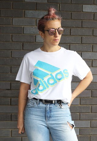 VINTAGE 1990S ADIDAS WHITE OVERSIZED T SHIRT